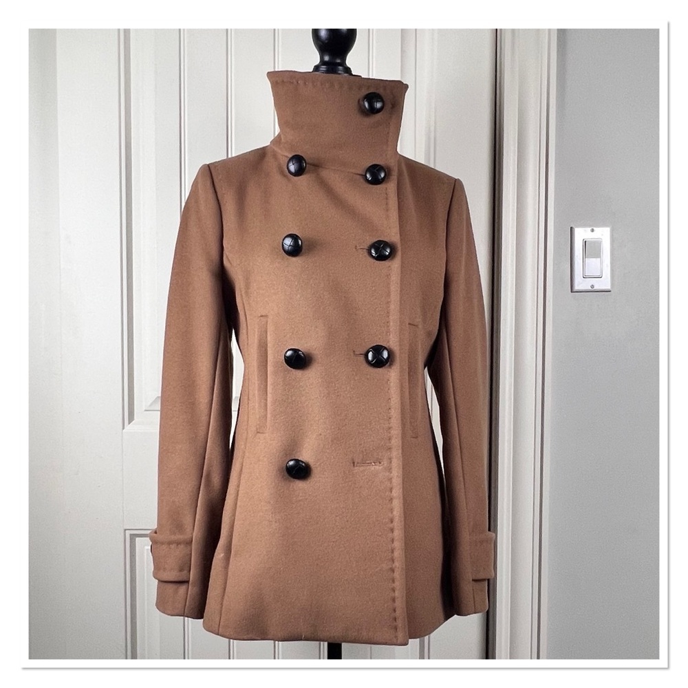 BABATON 'Howell' Double-Breasted Camel Pea Coat - Picture 3 of 15